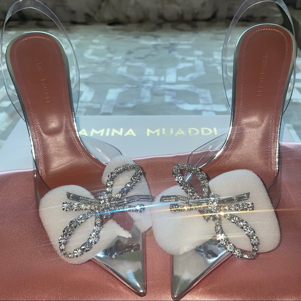 *SOLD* Amina Muaddi Rosie PVC sling back